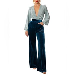 FKSP NWT XL “Claudette” Petrol Contrast Jumpsuit